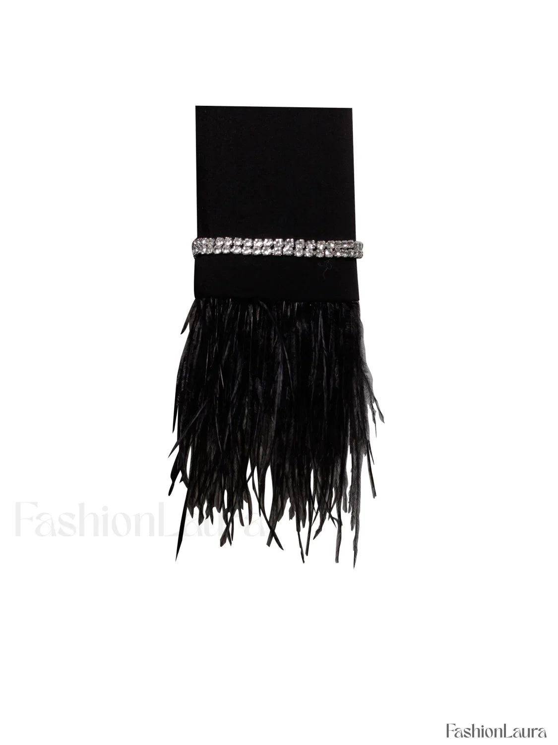 Quilla Black Feather Crystal Graceful Sleeve Backless Blazer Dress