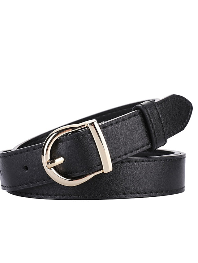 Belt Genuine Leather White Black Red Brown Apricot Waist Belt Daily Dress Work Solid Color / Spring / Summer / Winter for Women