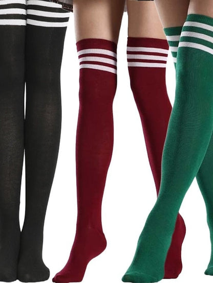 Stockings Work Daily Holiday Solid Color Polyester Simple Casual Lolita Leg Shaping Casual Cute 1 Pair for Women
