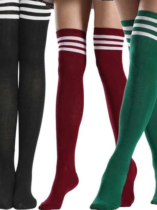 Stockings Work Daily Holiday Solid Color Polyester Simple Casual Lolita Leg Shaping Casual Cute 1 Pair for Women
