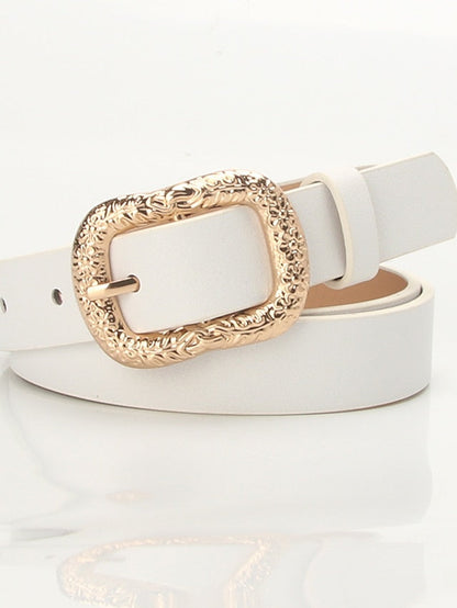 Unisex PU Buckle Belt PU Leather Prong Buckle Plain Casual Classic Party Work Black Brown Coffee White for Women