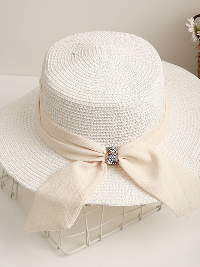 Sun Hat Straw Hat Holiday Straw Vacation Casual Nordic Style Breathability Outdoor Comfortable 1 pcs for Women