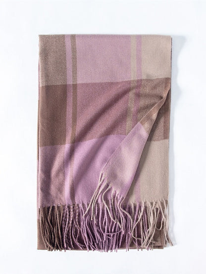 Shawls & Wraps Outdoor Dailywear Holiday Black Red Blue Scarf Plaid for Women