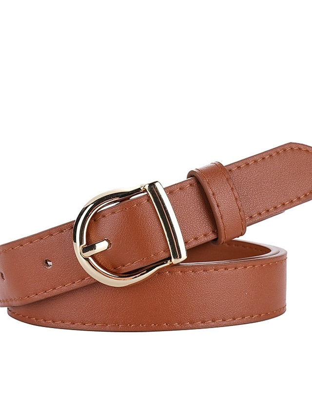 Belt Genuine Leather White Black Red Brown Apricot Waist Belt Daily Dress Work Solid Color / Spring / Summer / Winter for Women