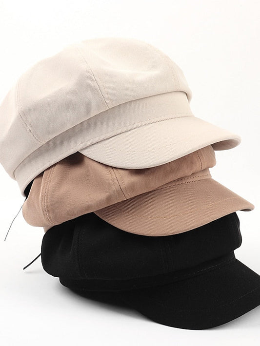 New Style Women Hat Autumn Winter Fashion Solid Color Newsboy Caps Female Octagonal Caps for Women