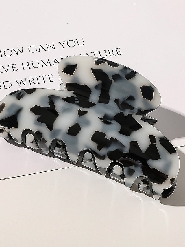 1PC Leopard Hair Claws Hair Claw For Daily Resin Gray for Women