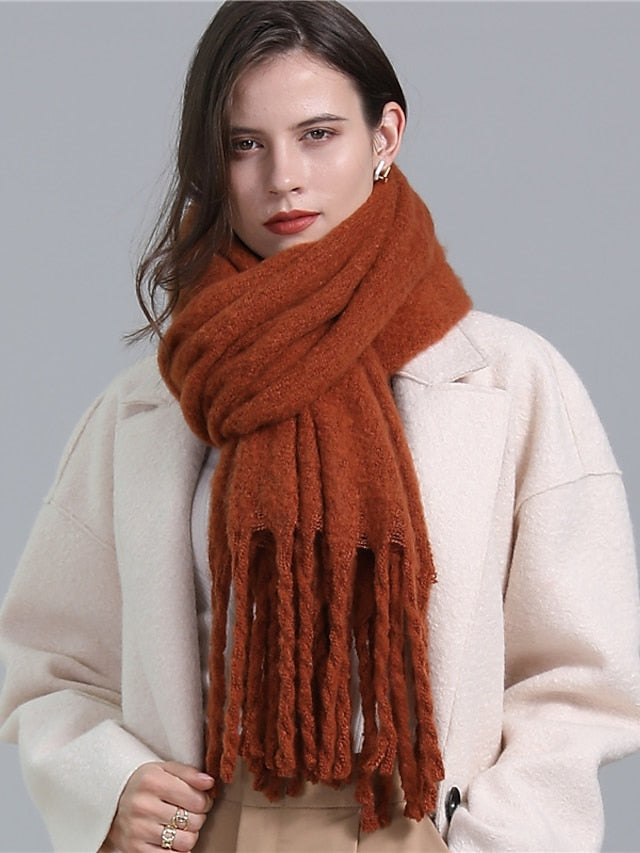 Scarves Daily Holiday Polyester Simple Casual Warm Casual / Daily 1 PC for Women