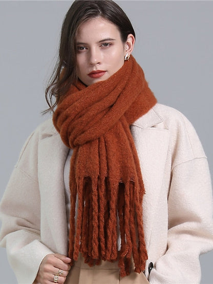 Scarves Daily Holiday Polyester Simple Casual Warm Casual / Daily 1 PC for Women