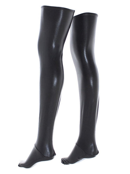 Cosplay leather pants high socks stockings performance clothes stage clothes sexy leather socks sexy babydoll for Women