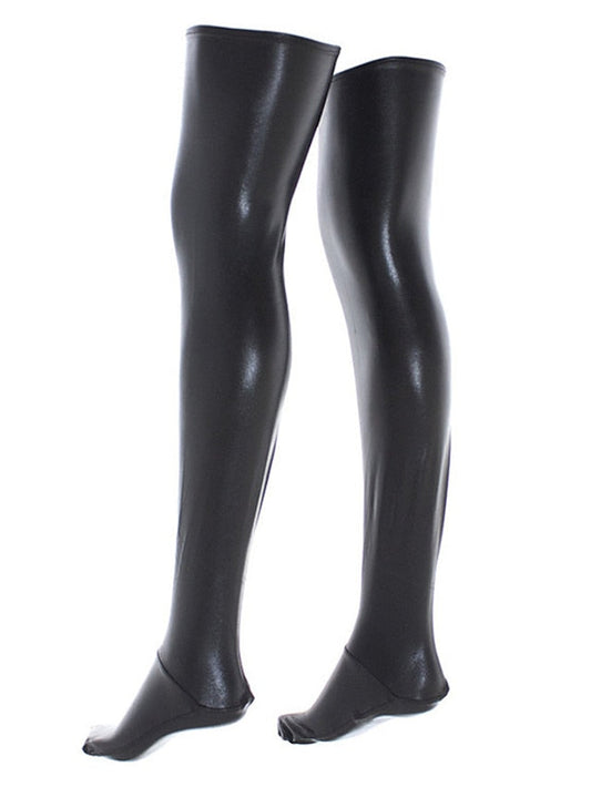 Cosplay leather pants high socks stockings performance clothes stage clothes sexy leather socks sexy babydoll for Women