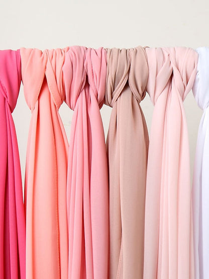 180*75cm Muslim Fashion Chiffon Hijab Scarf Women Scarves Long Shawl Islamic Hijabs Simple Head Scarf Solid Wrap Turban for Women