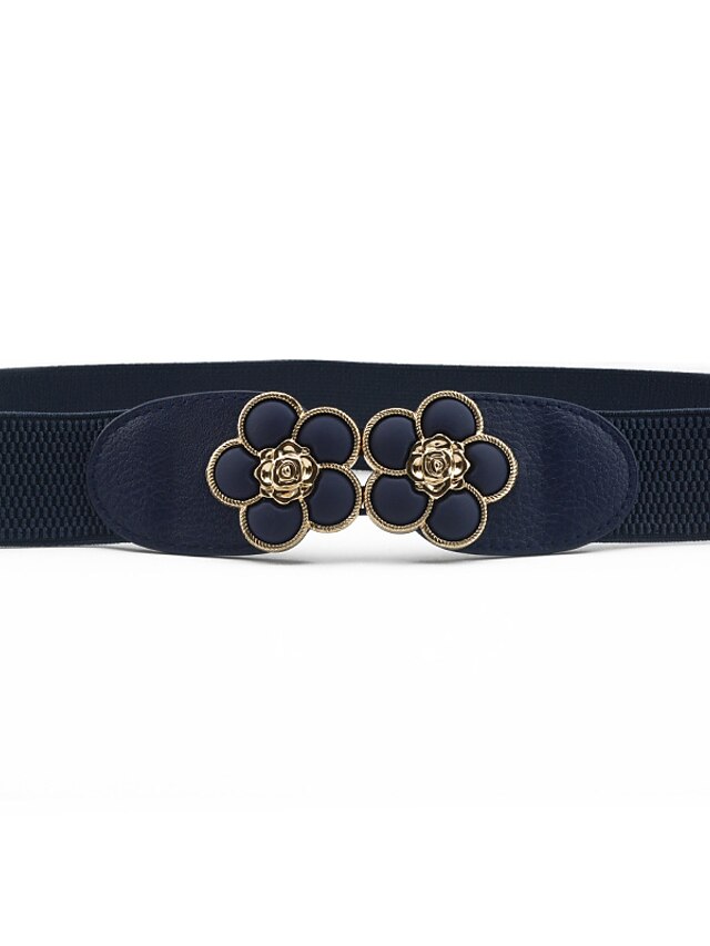 Buckle Party Wedding Street Dailywear Black White Belt Pure Color Red Khaki Fall Winter Spring for Women