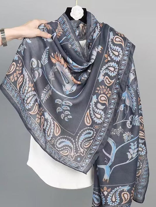 Bohemia Long Scarf for Women Outdoor Beach Sunscreen Print Wrap Female Soft Shawl for Women