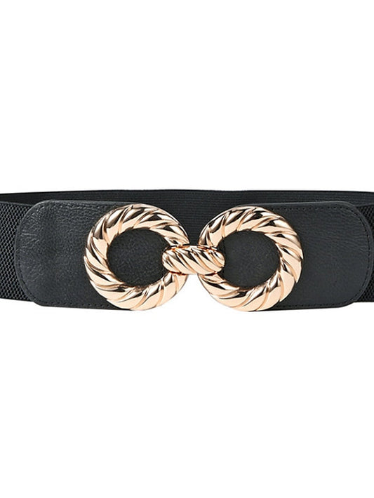 Unisex Corset Belt PU Leather Sliding Buckle O-ring Casual Classic Party Daily Silver Gold for Women