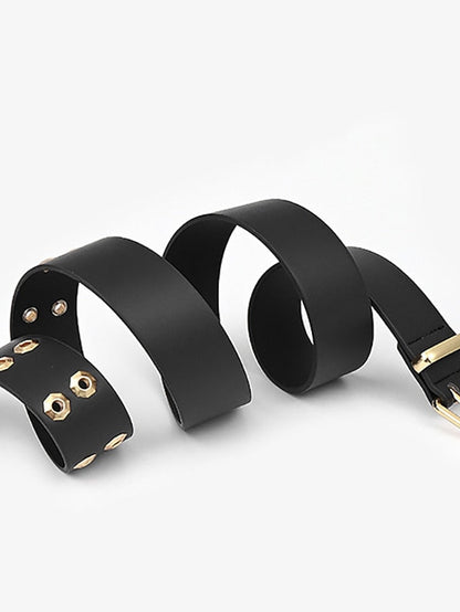 Unisex PU Buckle Belt PU Leather Metal Bucke Eyelet Casual Classic Party Daily White Black Yellow Brown for Women