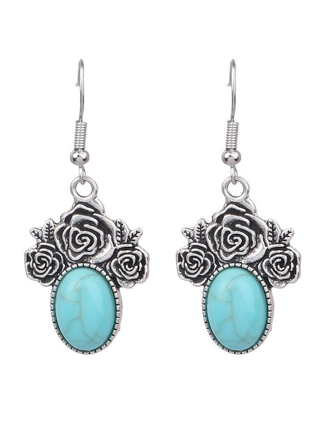 1 Pair Hanging Earrings For Daily Alloy Classic Totem Series for Women