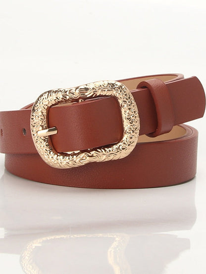 Unisex PU Buckle Belt PU Leather Prong Buckle Plain Casual Classic Party Work Black Brown Coffee White for Women