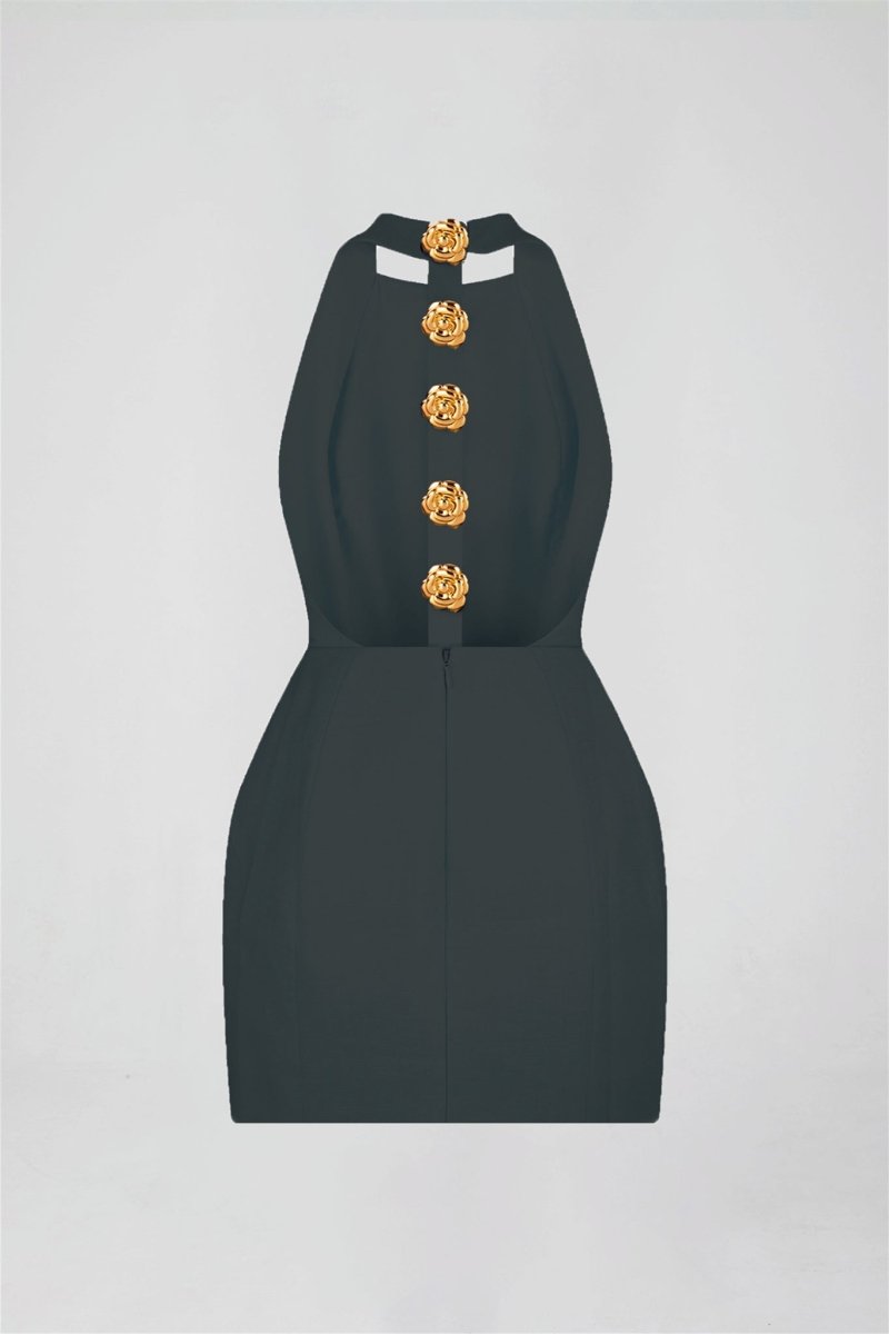 Vestido mini con cuello halter y espalda descubierta de Rebecca