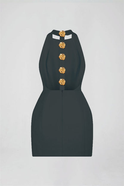 Vestido mini con cuello halter y espalda descubierta de Rebecca