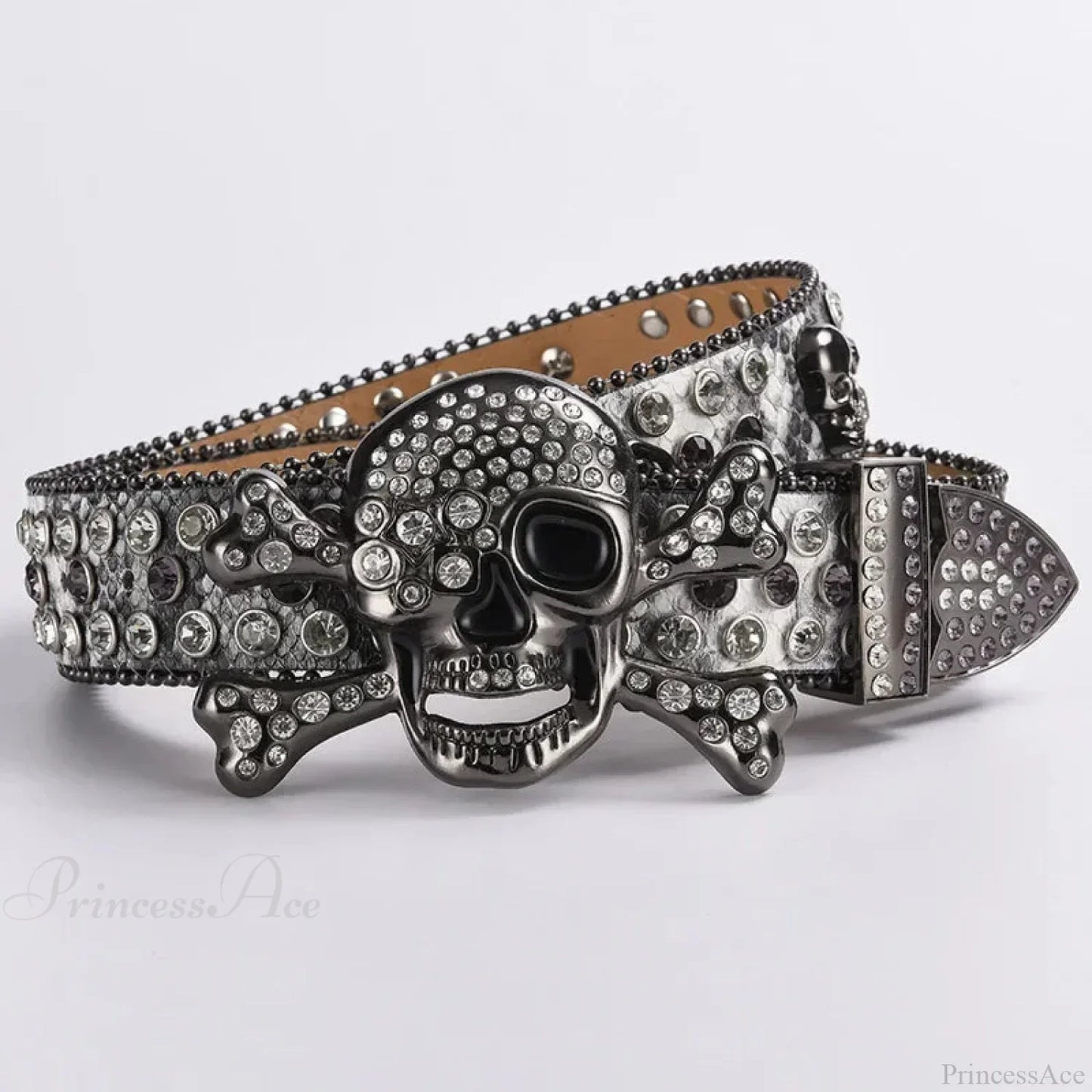 Rebellious Dark Skull Diamond Rhinestone Belt