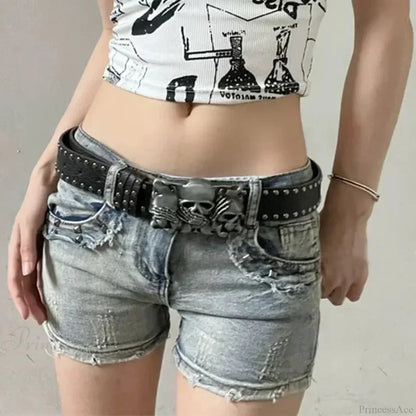Rebellious Dark Skull Hand Leather Belt