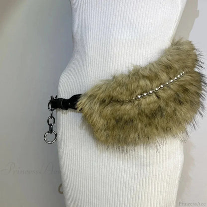 Rebellious Dark Studded Furry Millennium Rhinestone Belt