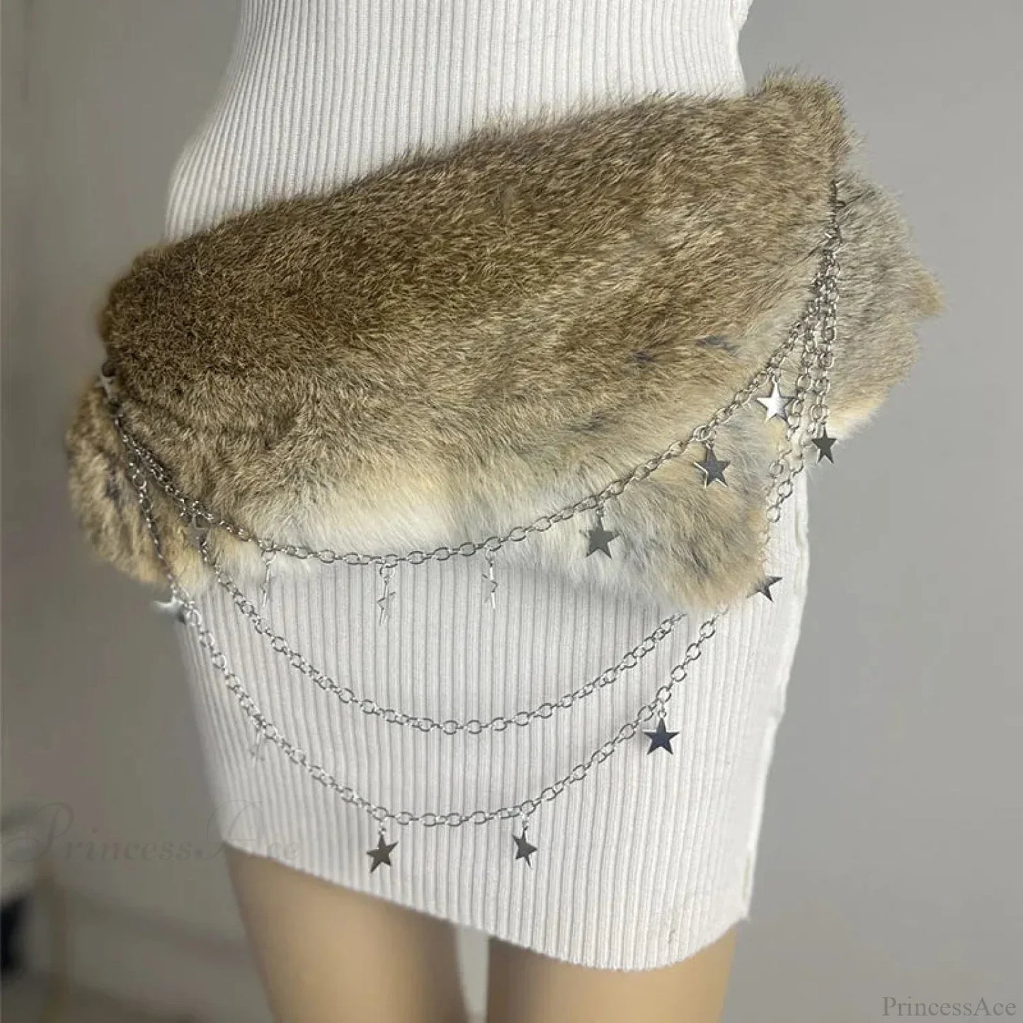 Rebellious Dark Studded Furry Millennium Rhinestone Belt