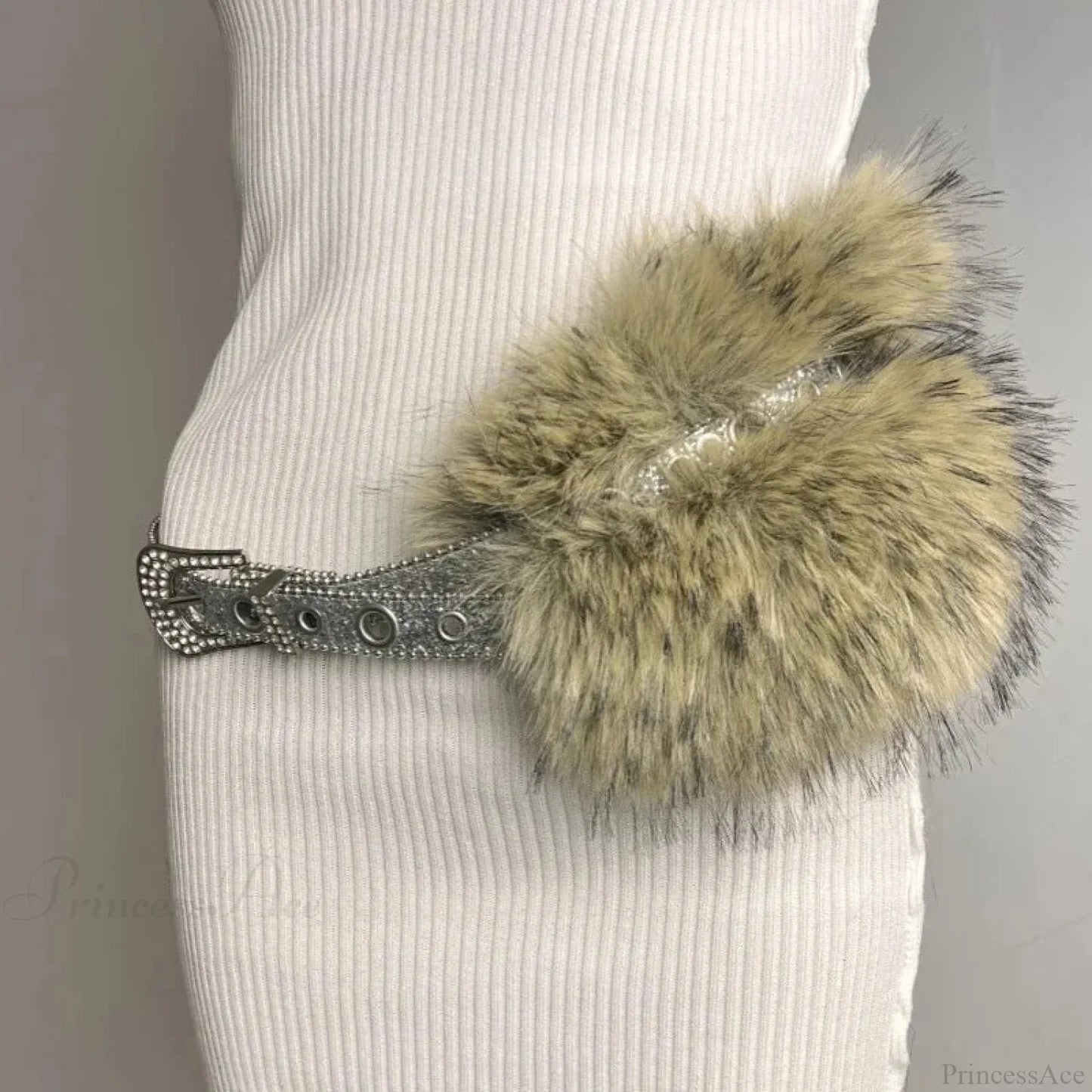 Rebellious Dark Studded Furry Millennium Rhinestone Belt