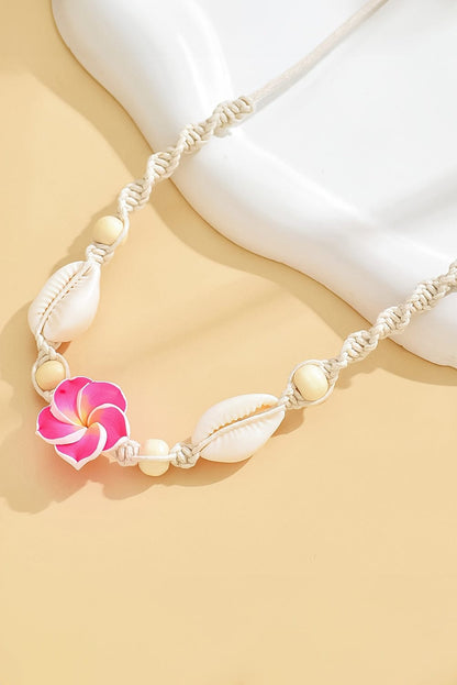 Red Rose Shell Boho Choker Necklace