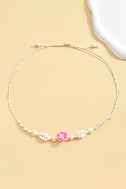 Red Rose Shell Boho Choker Necklace