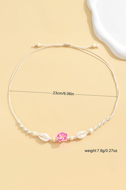 Red Rose Shell Boho Choker Necklace