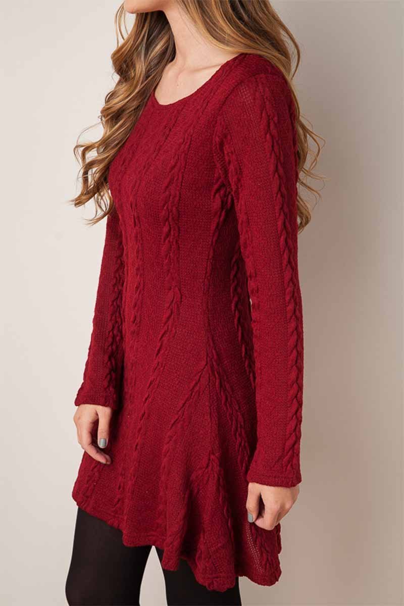 Solid Color Mini Dress