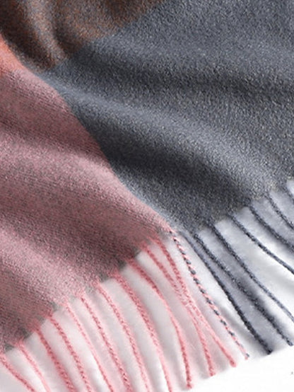 Shawls & Wraps Outdoor Dailywear Holiday Grey Wine Blue Scarf Plaid for Women
