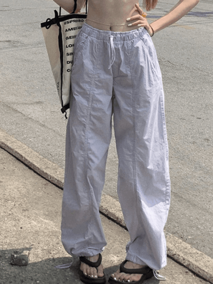 Elastic Waist Straight Leg Pants
