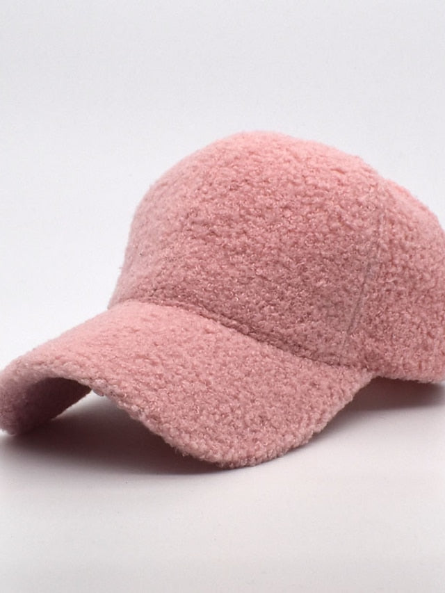 Hat Baseball Cap Winter Hats Black Pink Khaki Outdoor Street Dailywear Fleece Pure Color Windproof Comfort Warm for Women