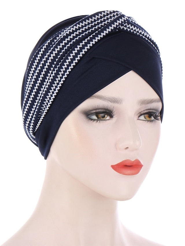 Soft Stretch African Headwear Leopard Print Women Head Scarf Hat Turban Caps Hijab Bonnet Inner Hijabs For Cap Muslim Headdress for Women