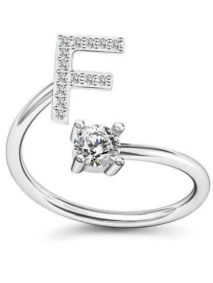 1PC Band Ring For Men's Crystal White Alloy Classic for Women