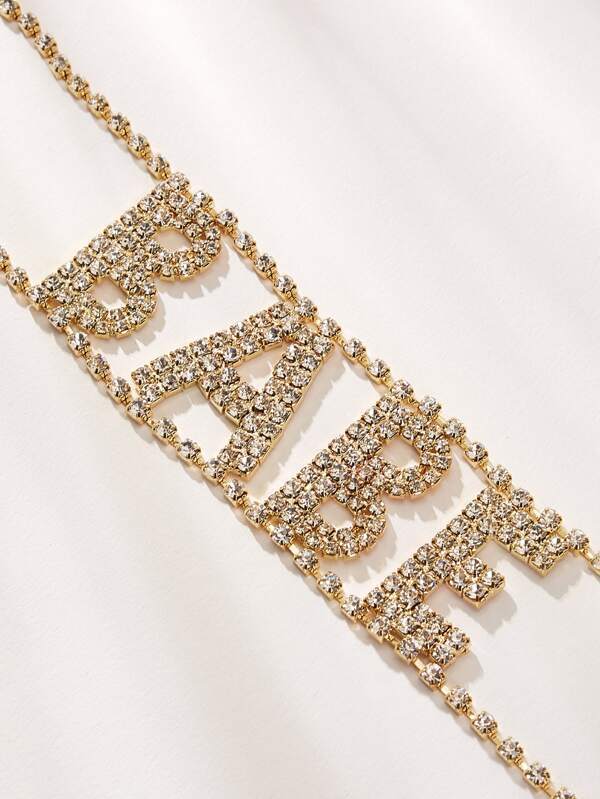 Rhinestone Letter Design Statement Choker 1pc for Women
