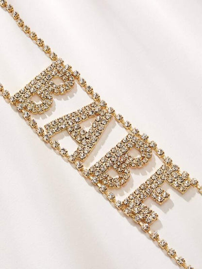 Rhinestone Letter Design Statement Choker 1pc for Women