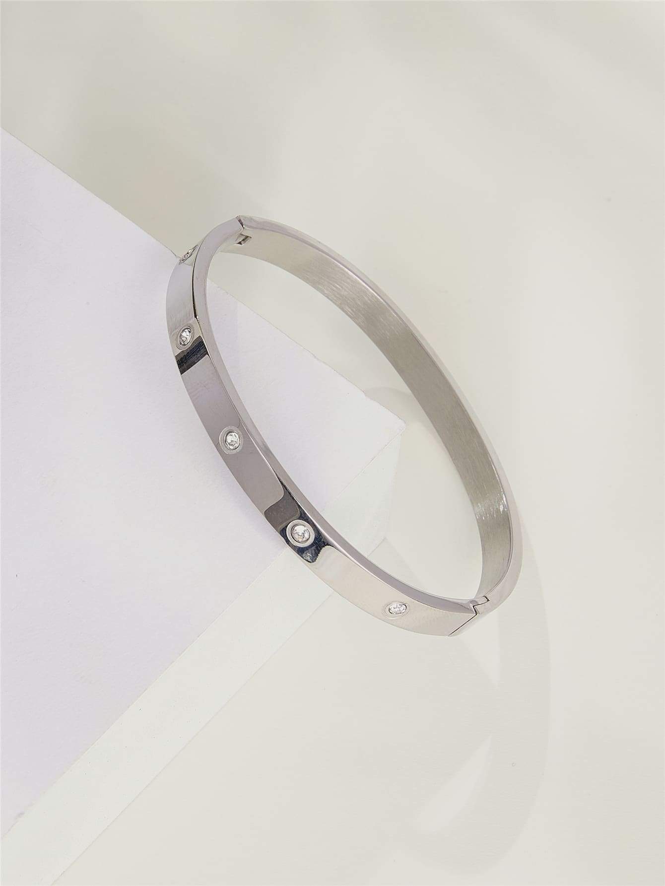 Rhinestone Round Bangle for Women