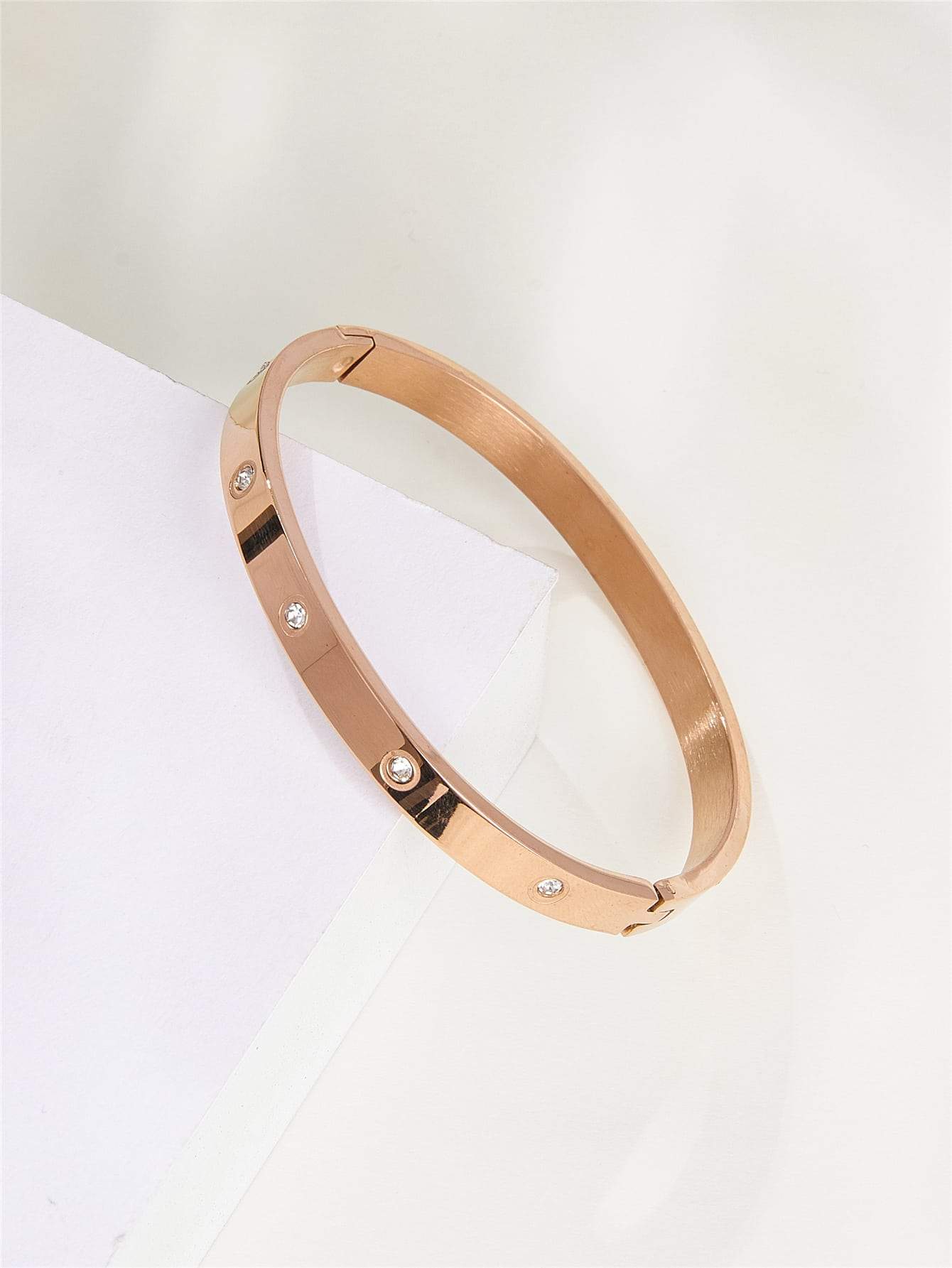 Rhinestone Round Bangle for Women