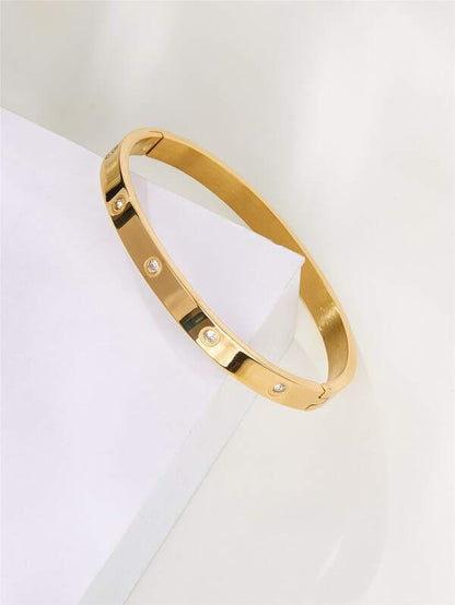 Rhinestone Round Bangle for Women