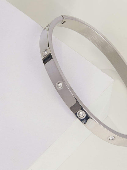 Rhinestone Round Bangle for Women