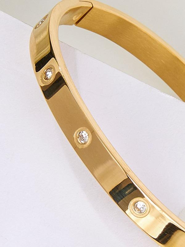 Rhinestone Round Bangle for Women