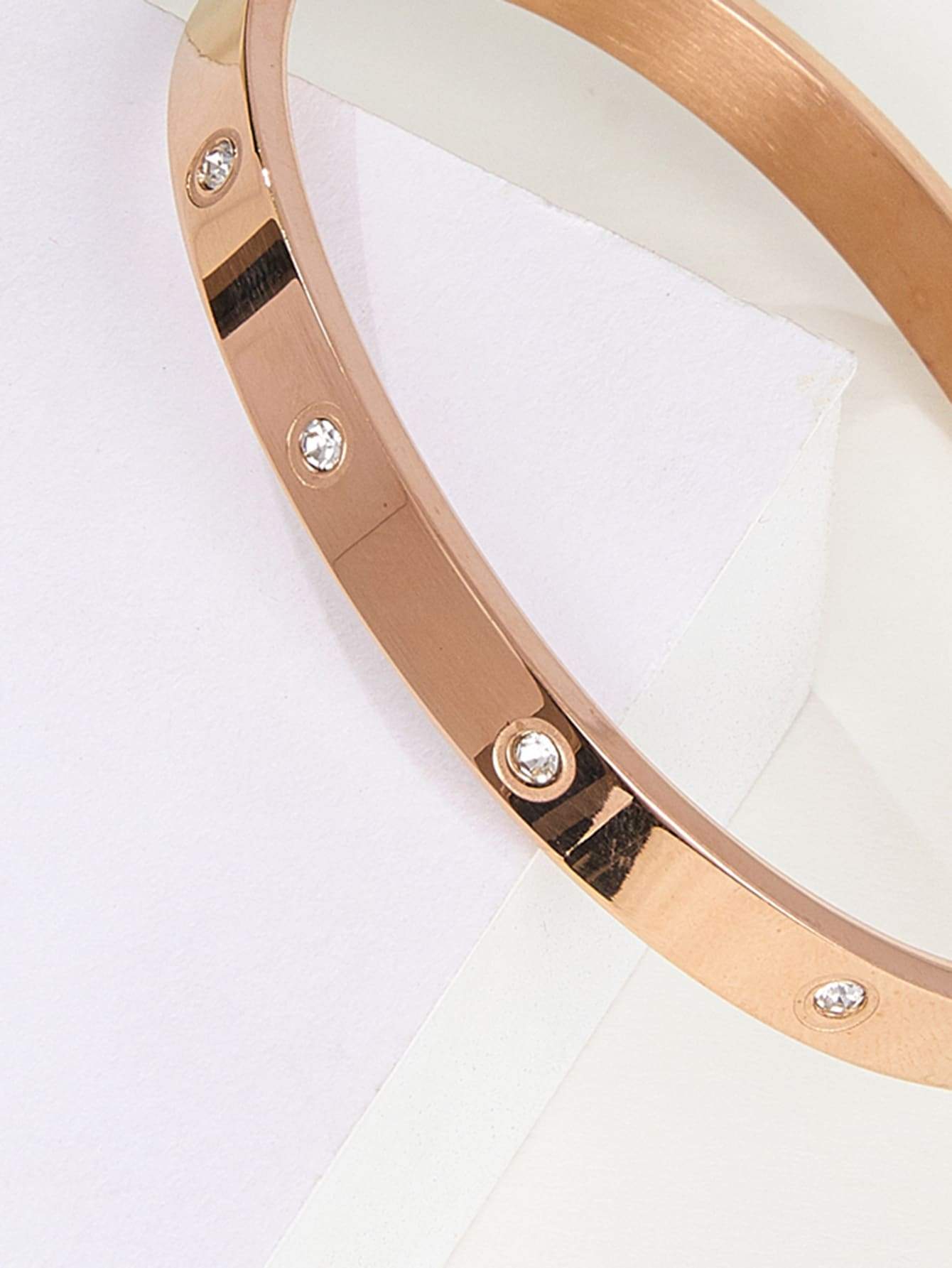 Rhinestone Round Bangle for Women
