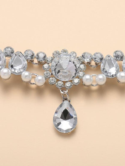 Rhinestone Water Drop Decor Necklace for Women