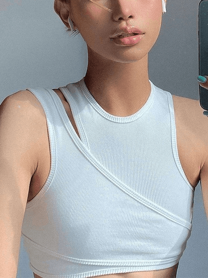 Ribbed Crop Tank Top Set