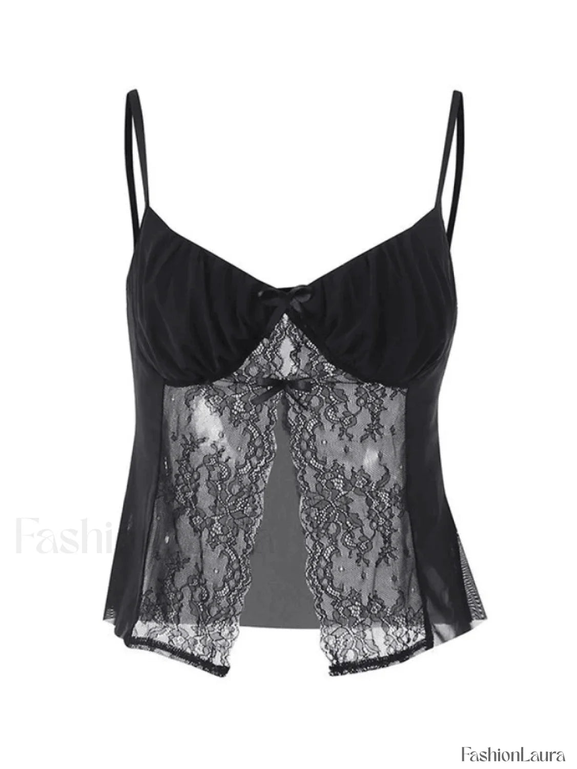 Ribbon Lace Patchwork Cutout Cami Top