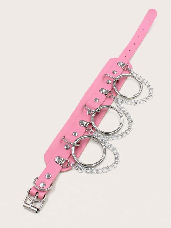 Ring & Chain Decor Choker for Women