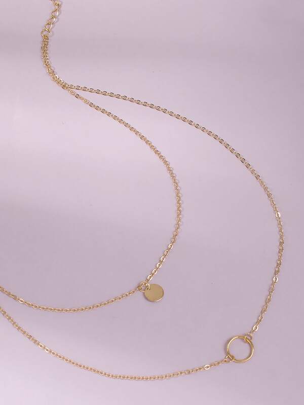 Ring Charm Layered Necklace for Women
